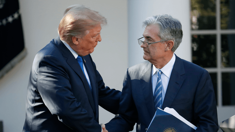 President Donald Trump shakes hands with Federal Reserve board member Jerome Powell after announcing him as his nominee for the next chair of the Federal Reserve, in the Rose Garden of the White House in Washington. 