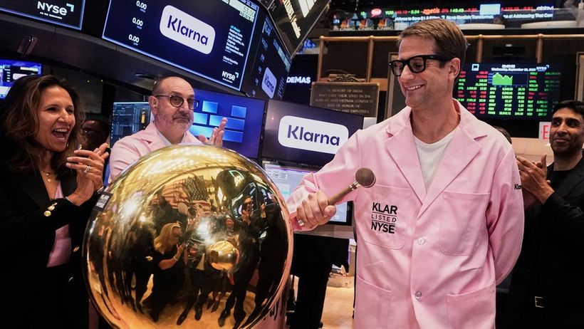 Sebastian Siemiatkowski under Klarnas börsnotering i september i år. Foto: Richard Drew / AP
