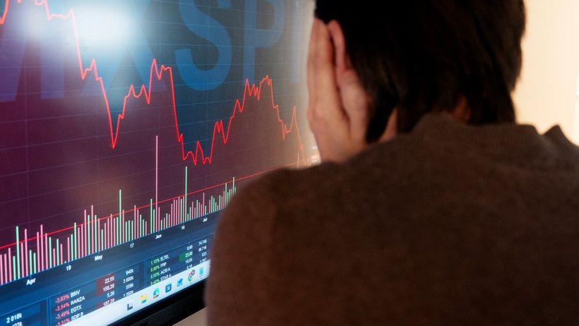 Nasdaq röd rött börsen börs graf infront rasar tappar klättrar ner ned rekyl volatil stockholmsbörsen genre