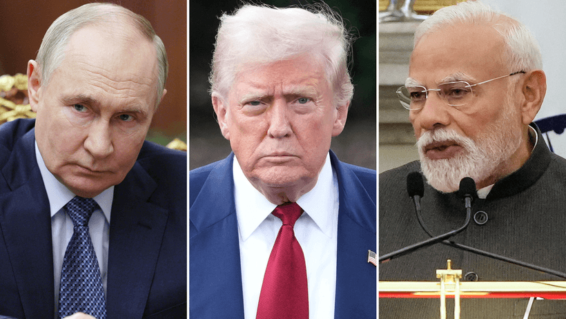 Vladimir Putin, Donald Trump och Indiens premiärminister Narendra Modi.
