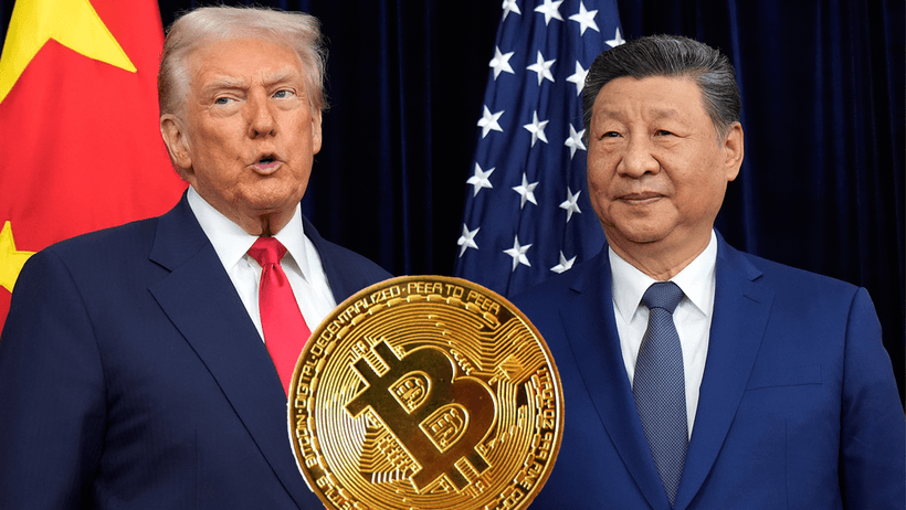 Donald Trump och Xi Jinping och bitcoin