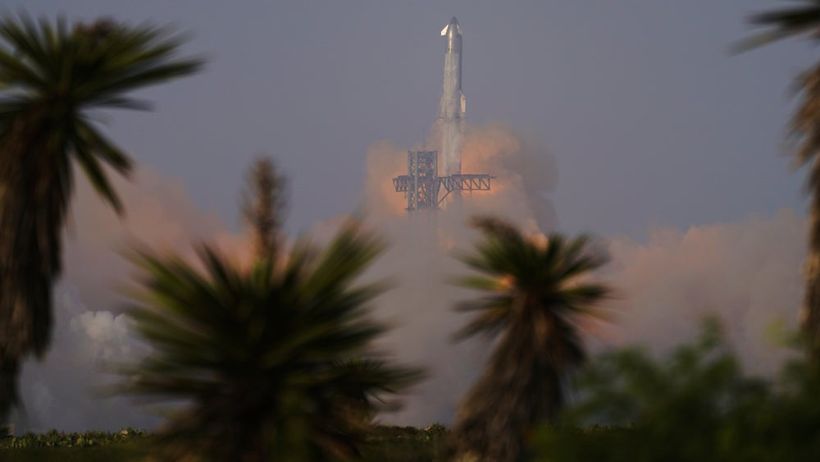 SpaceX's mega rocket Starship makes a test flight from Starbase, Texas, Tuesday