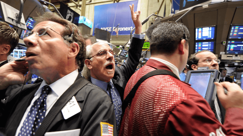 Handlare på New York Stock Exchange i oktober 2008.
