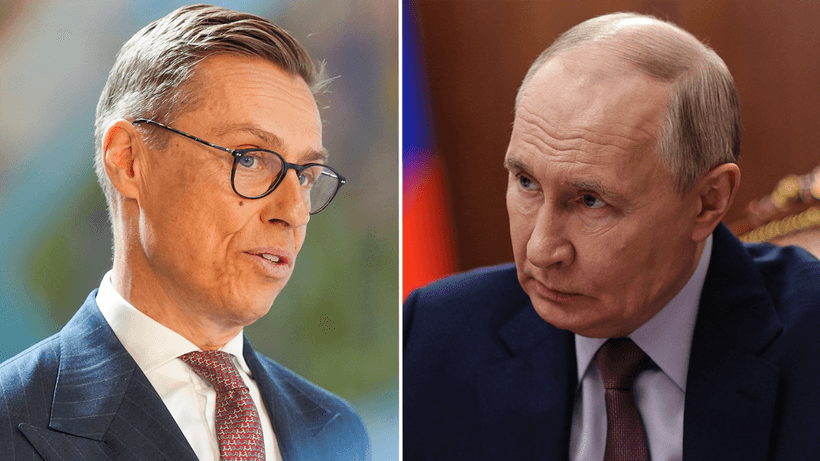 Finlands president Alexander Stubb och Rysslands president Vladimir Putin.