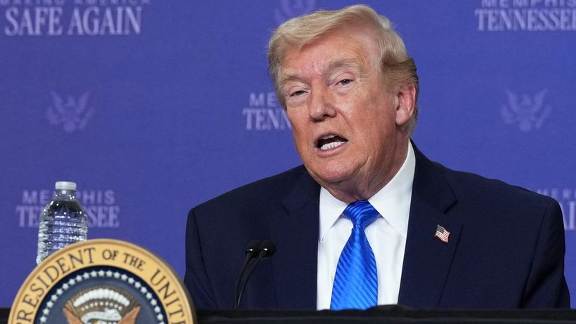 USA:s president Donald Trump i Memphis den 23 mars.