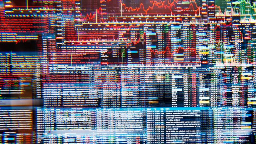 Nasdaq röd rött OMXPI börsen börs graf infront rasar tappar klättrar ner ned rekyl volatil stockholmsbörsen genre