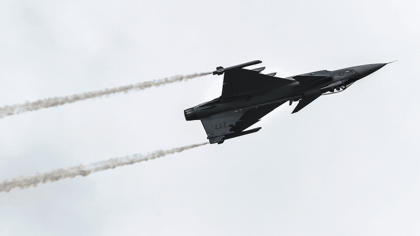 Gripen-plan från Saab i luften.