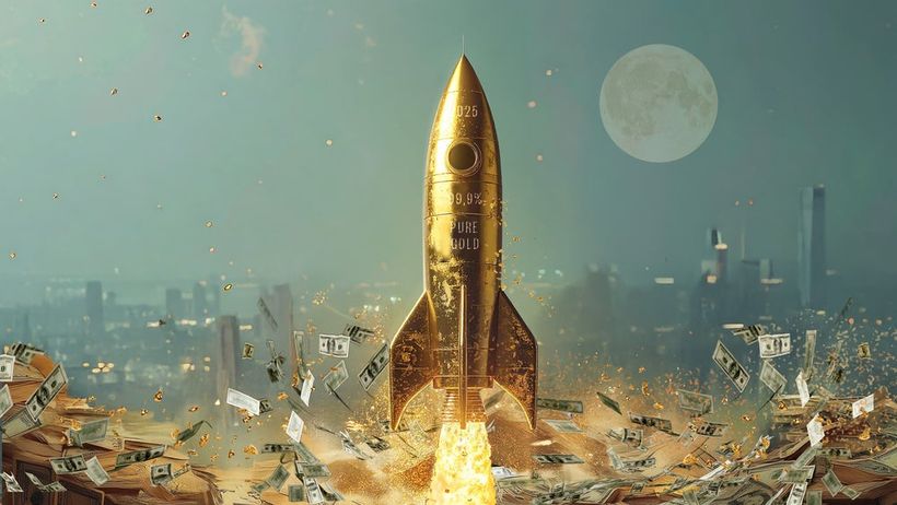 Guld Guldpriset guldraket illustration 