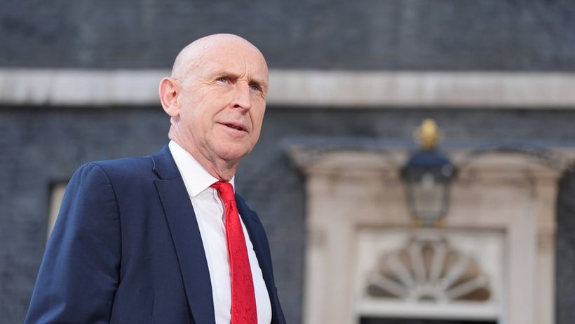 Newly appointed Chancellor of the Exchequer John Healey leaves number 10 Downing Street, as new British Prime Minister Andy Burnham has entered number 10 Downing Street and among his first tasks is the selection of his new Cabinet, in London, Monday…