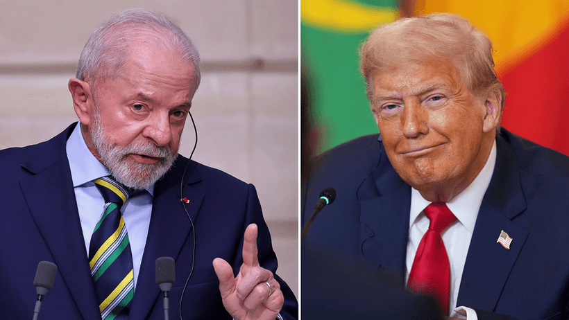 Brasiliens president Luiz Inácio Lula da Silva och USA:s president Donald Trump.