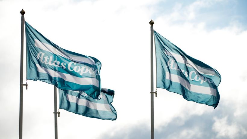 Atlas Copco-flaggor.
