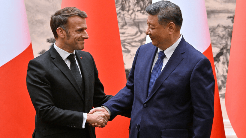 Emmanuel Macron och Xi Jinping