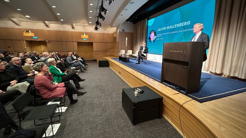 Jacob Wallenberg på panelsamtal på Näringslivets hur om Fehmarn Bält-tunneln.