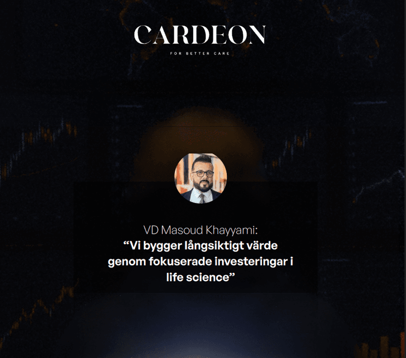 VD-intervju med VD Masoud Khayyam på Cardeon