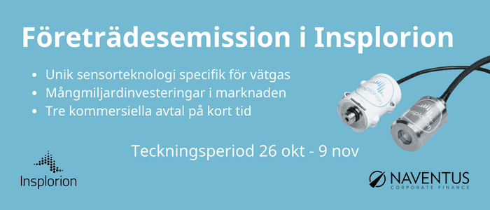Företrädesemission i Insplorion