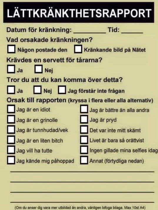 Lättkränkthetsrapport