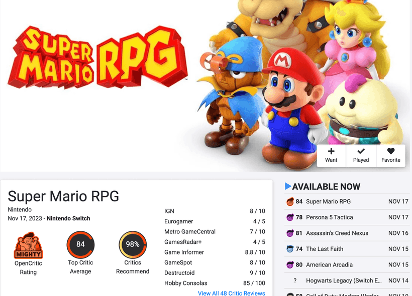 Uppdateringar Nintendo