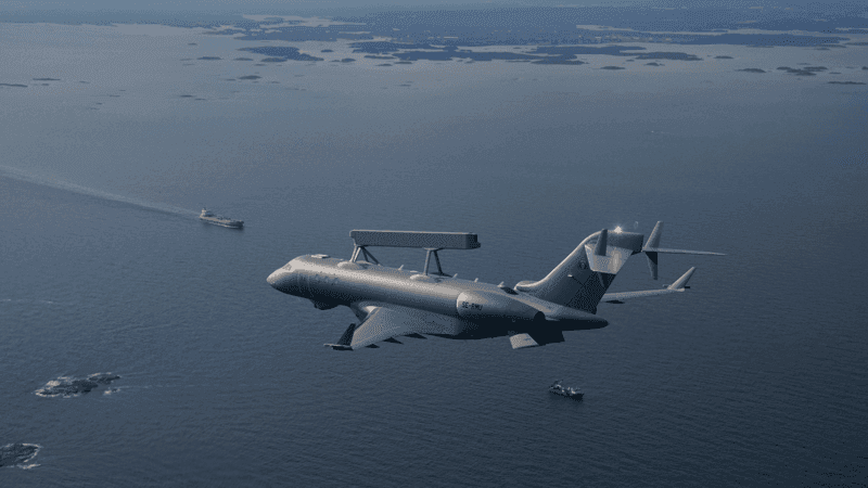 Saabs jaktplan Gripen E använder övervakningssystemet GlobalEye.