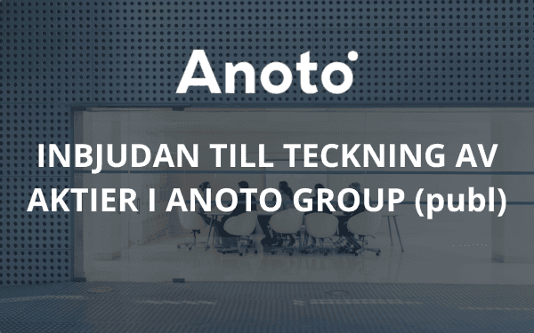 Företrädesemission Anoto 2024