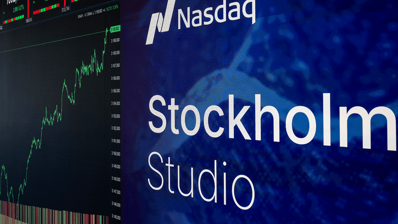 Stockholmsbörsen börsen börs OMXS30 OMXSPI NAsdaq Stockholm lyfter nollan sidled grön gröna siffror stiger volatil genre studio