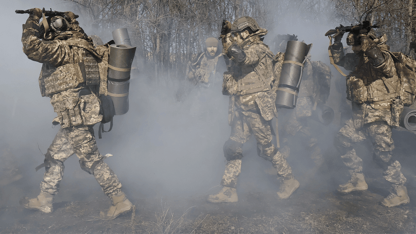 Ukrainska trupper i kriget mot Ryssland. 