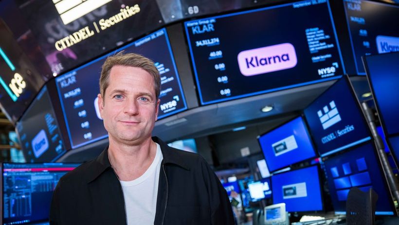 Klarnas vd Sebastian Siemiatkowski fotograferad i samband med börsnoteringen i New York. Foto: NYSE Group