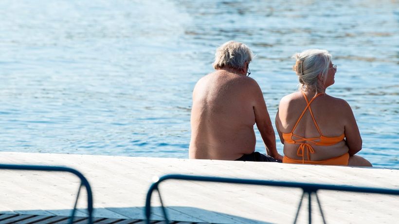 Värmebölja bad värme sol sommar