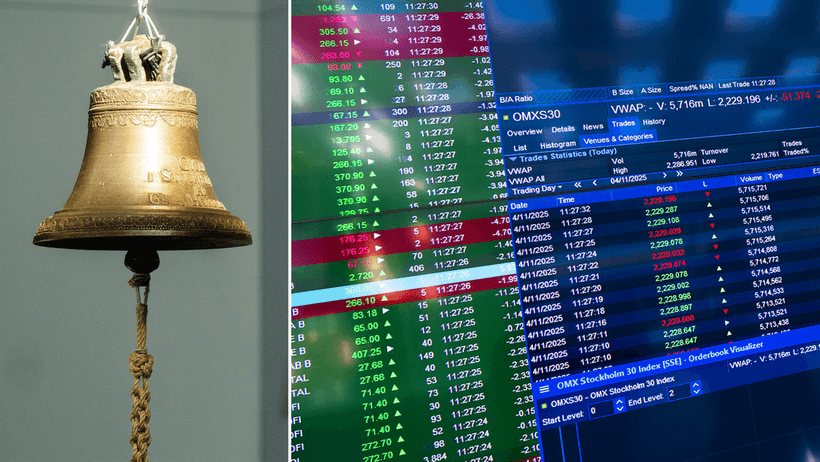 Börsen puff klocka skärm