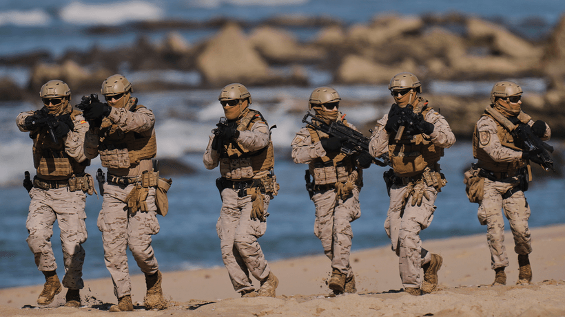 Spanska marinsoldater under en Nato-övning i södra delarna av Spanien.