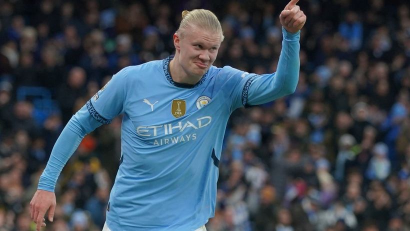 Erling Haaland, fotbollsspelare i Manchester City. 