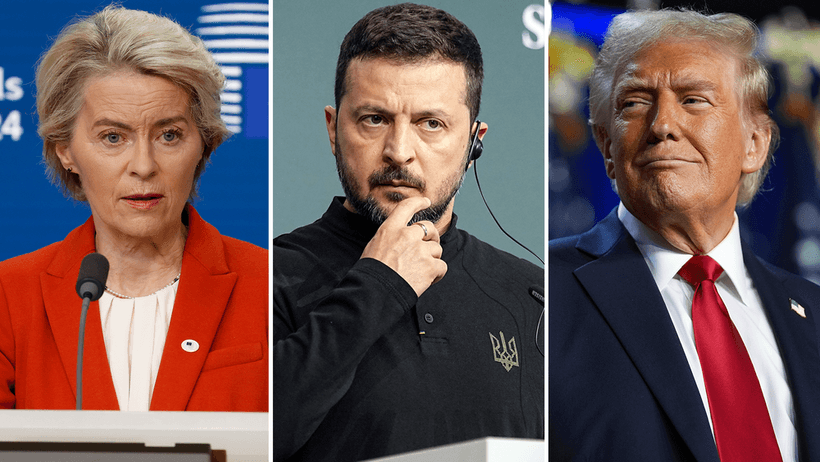 von der Leyen, Zelenskyj och Trump