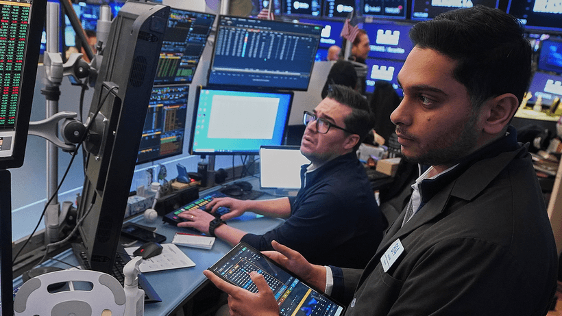 Börsmäklare på Wall Street. 