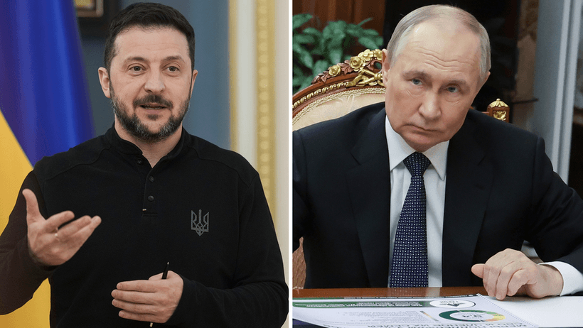 Volodymyr Zelenskyj och Vladimir Putin