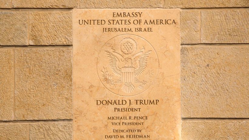 USA:s ambassad i Jerusalem, Israel.