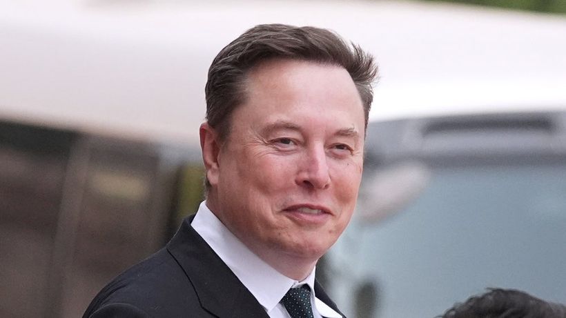 FILE - Elon Musk departs after a welcome ceremony with President Donald Trump and China's President Xi Jinping at the Great Hall of the People, Thursday, May 14, 2026, in Beijing. (AP Photo/Mark Schiefelbein, File) NYBZ306 Tesla SpaceX