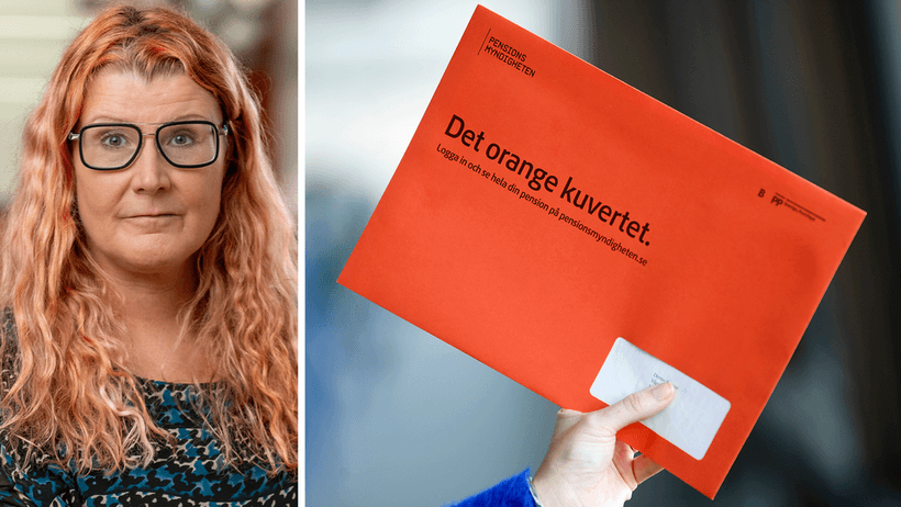 Pension, orange kuvertet, Monica Zettervall