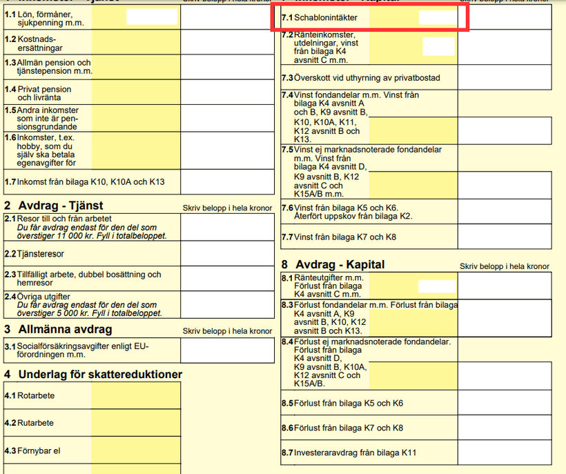 Skatteverket, Deklarationen