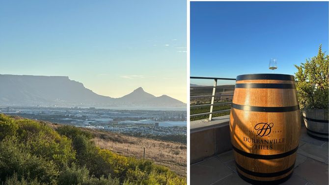 Utsikt över Table Mountain från Durbanville.