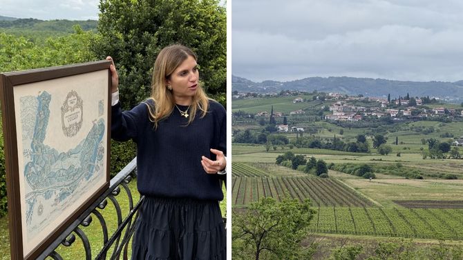 En karta över Collio, på självaste gränsen till Slovenien.