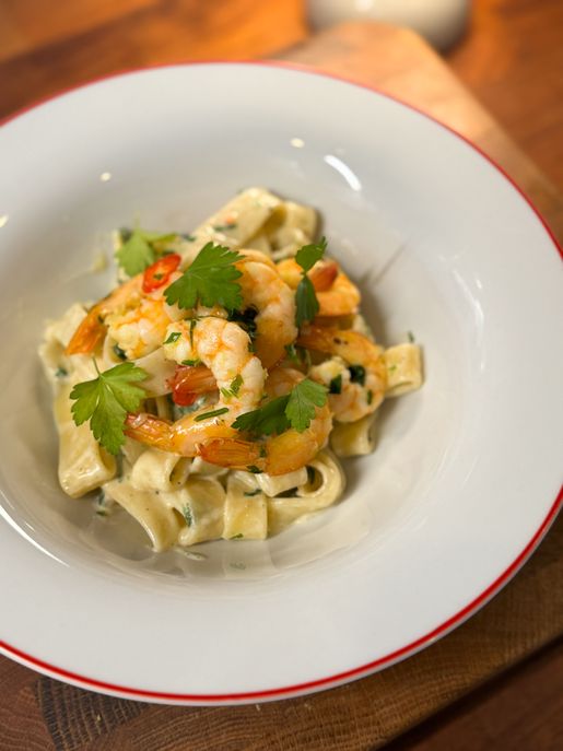 Citronpasta med vannameiräkor