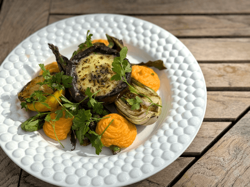 Grillad portabello med sparris