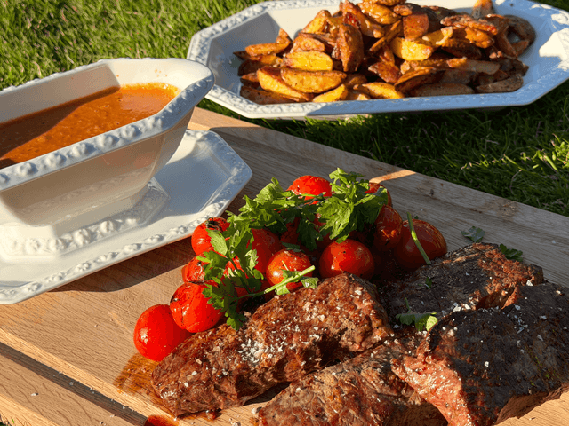 Biff på grillen