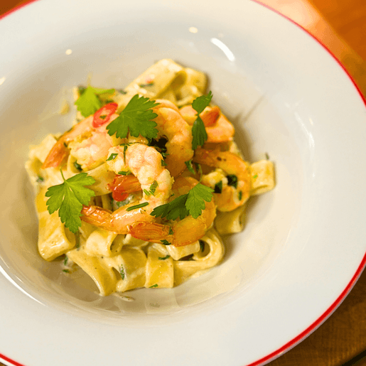 Citronpasta med vannameiräkor