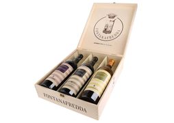 Trälåda Fontanafredda med Barolo, Barbera Raimonda och Arneis Pradalupo